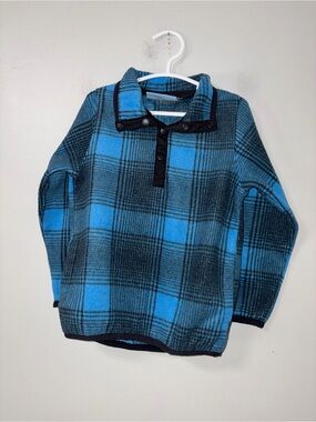 Pulse Blue & Black Plaid Fleece Pullover‎ Sweater Boys 2T